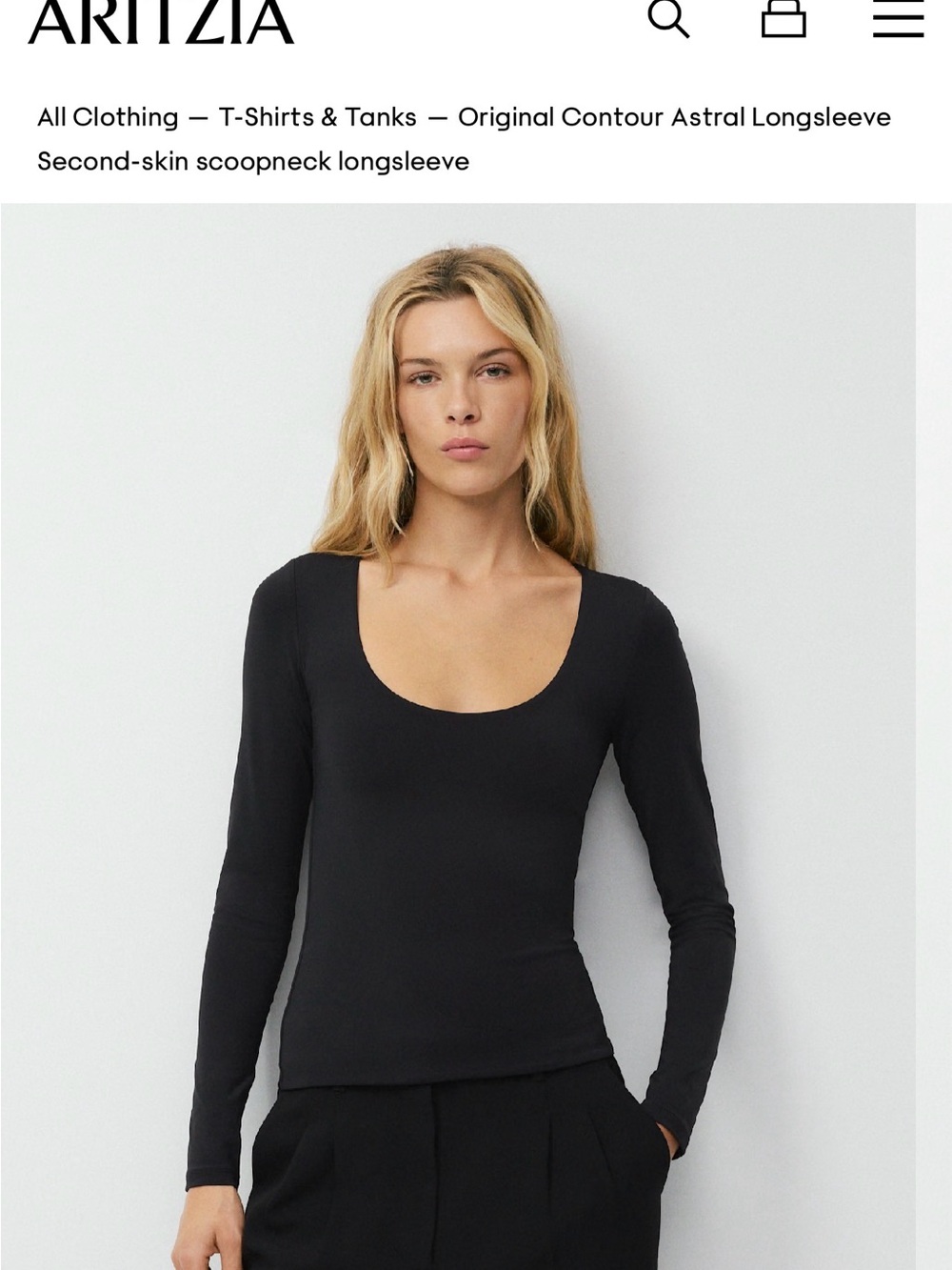 Aritzia Original Contour Astral Long-sleeve Contour Top